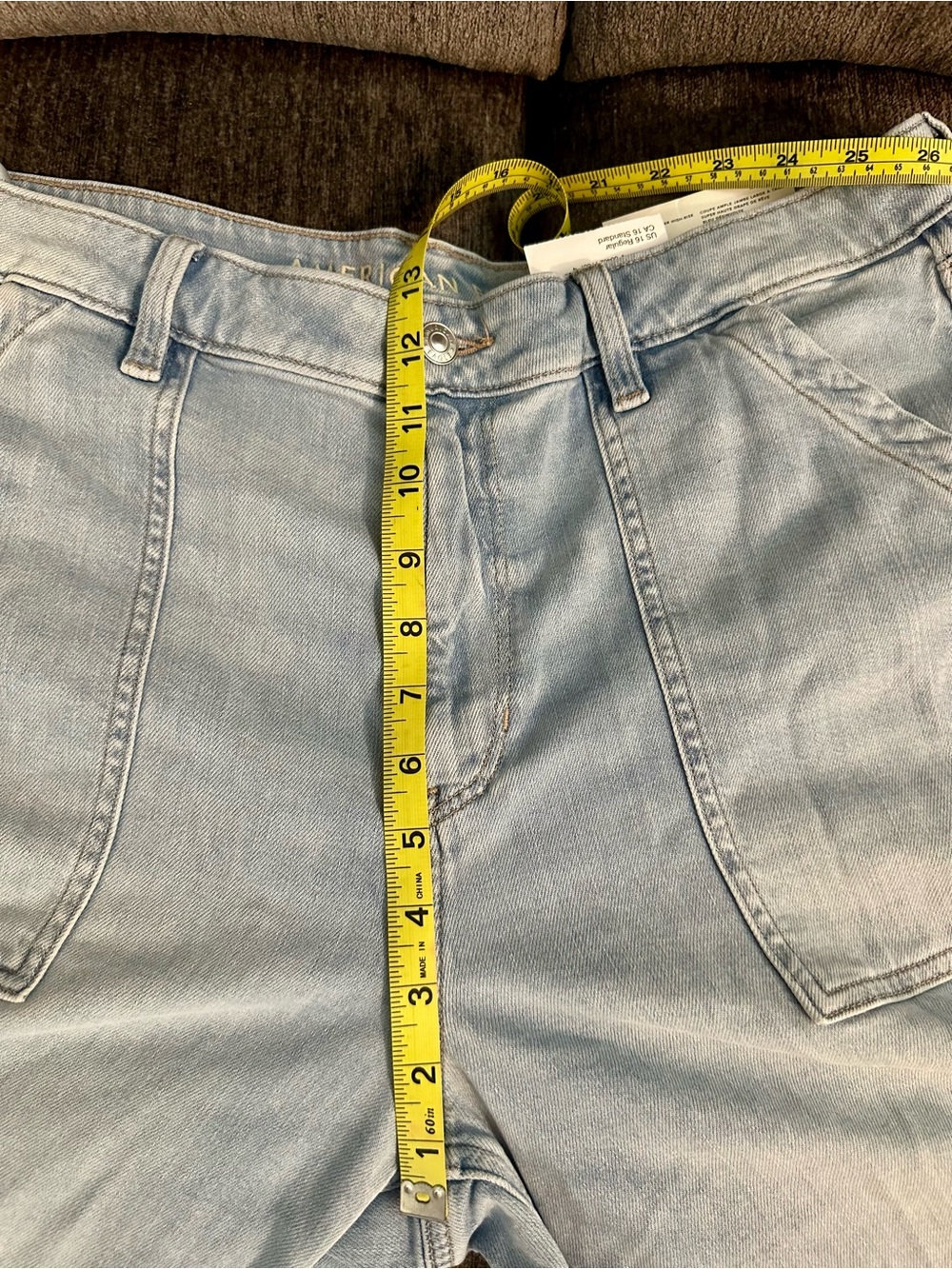 NWT American Eagle Light Wash Wide-Leg Carpenter Painter Baggy Dreamy Drape Jean - Picture 9 of 11
